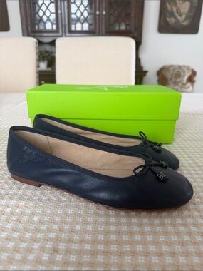 Sam Edelman Navy Leather Ballet Flats Womens Sz 7.5